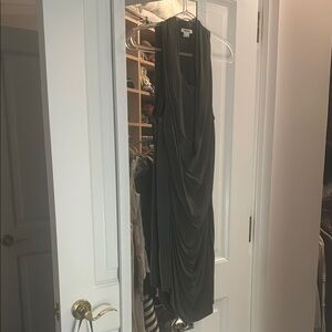 Helmut Lang Elegant Dark Grey Draped Dress